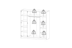 Billund garderobeskap 4 dørs