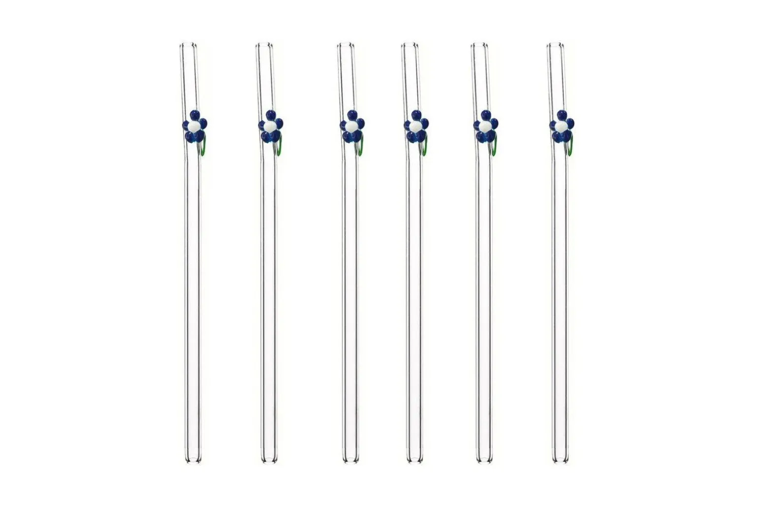Blue flower sugerør 6pk