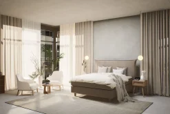 Premium 10 kontinentalseng med sengegavl 210x210 cm