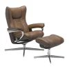 Stressless® Wing (M) Cross lenestol med krakk