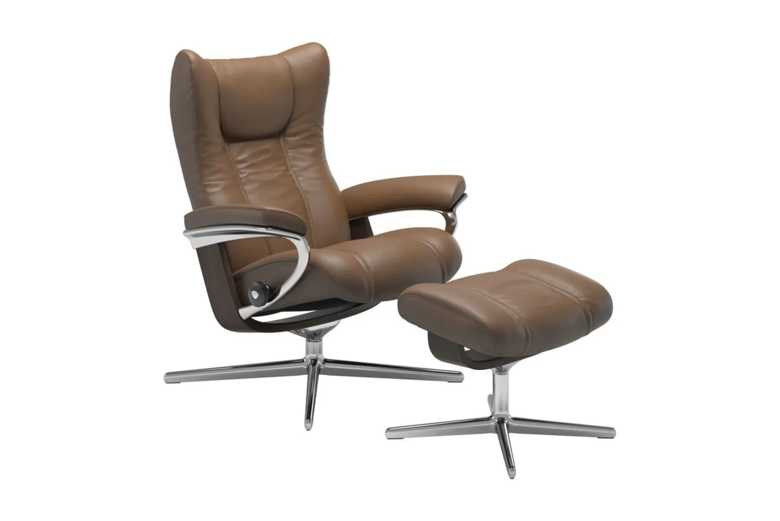 Stressless® Wing (M) Cross lenestol med krakk