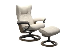 Stressless® Wing (M) Signature lenestol med krakk