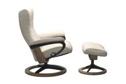 Stressless® Wing (M) Signature lenestol med krakk