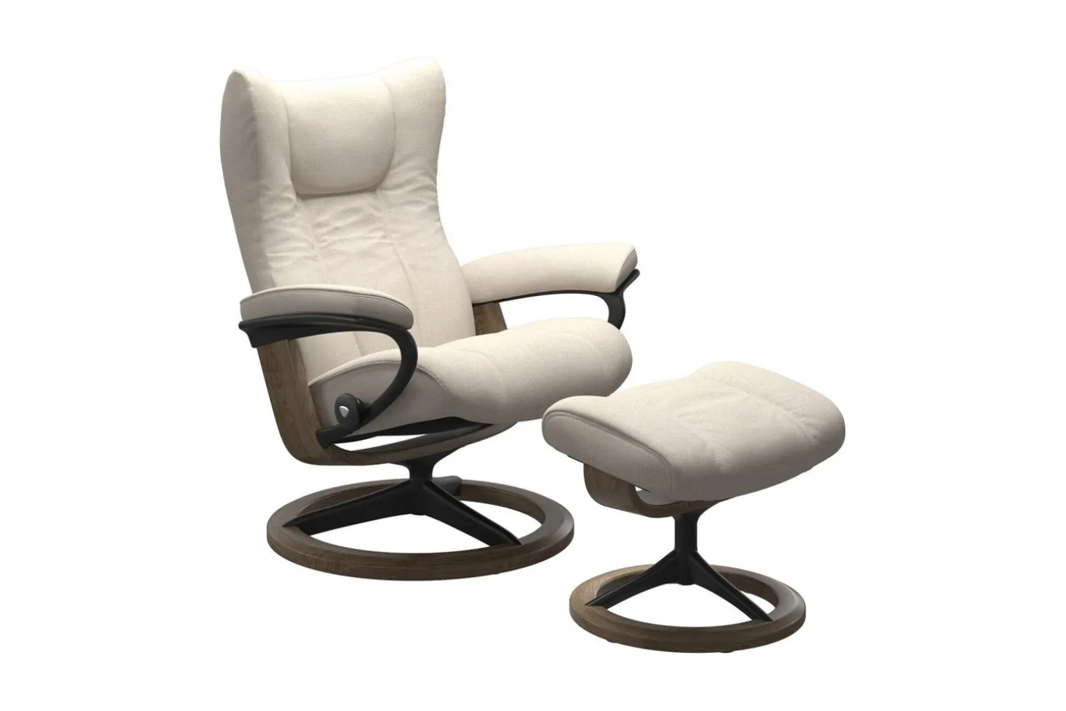 Stressless® Wing (M) Signature lenestol med krakk
