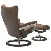 Stressless® Wing (M) Signature lenestol med krakk
