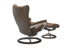 Stressless® Wing (M) Signature lenestol med krakk