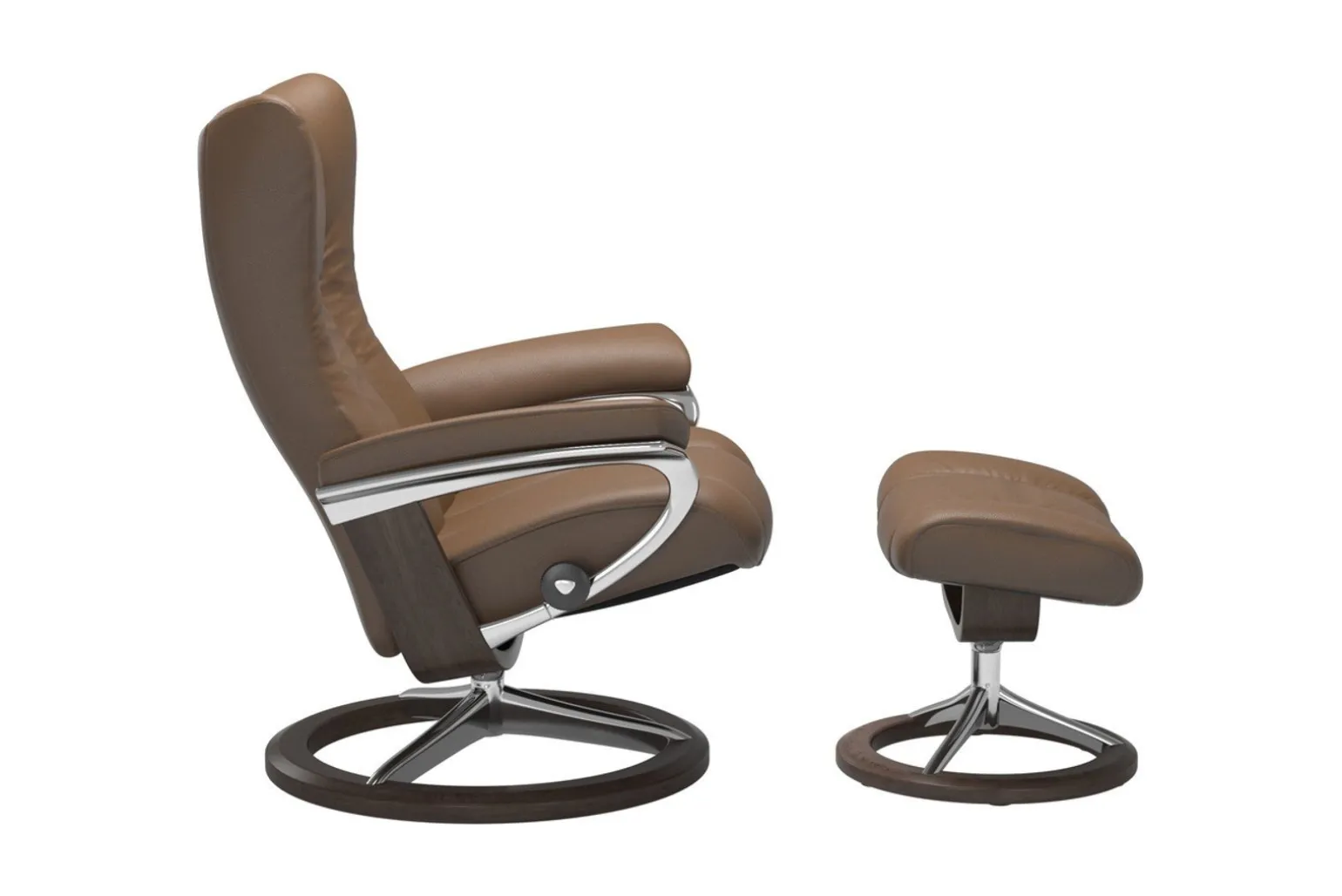 Stressless® Wing (M) Signature lenestol med krakk