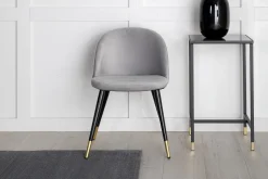Velvet spisestol Sett av 2